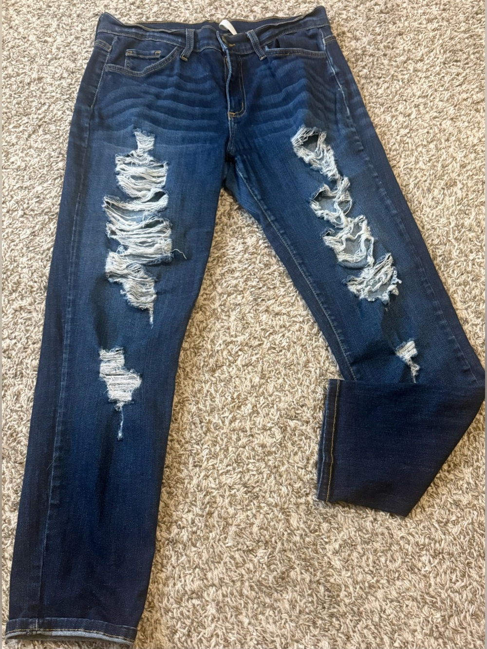 Metropolitan Dark Blue Distressed Skinny Jeggings
